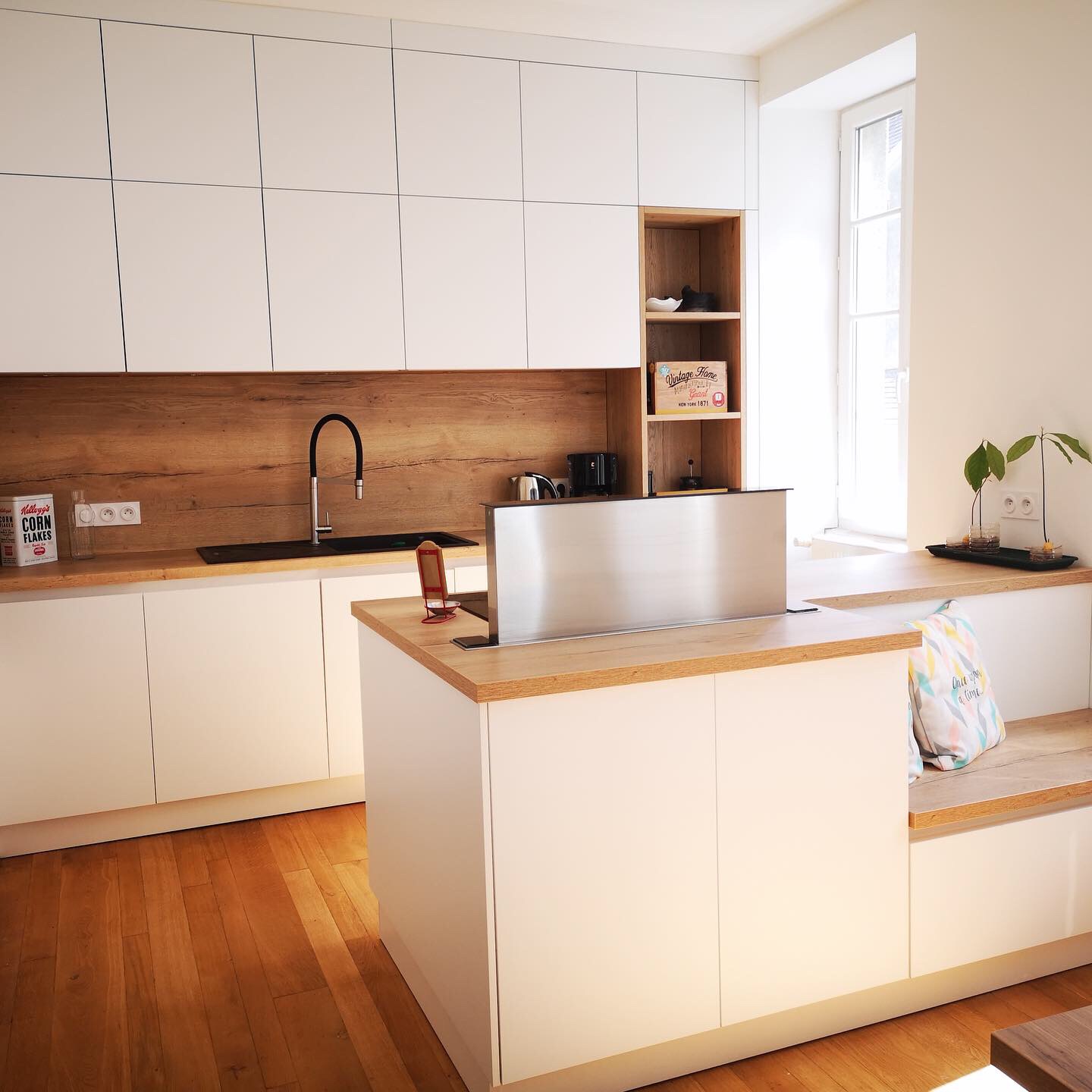 cuicine blanche Réalisations Cuisines Lenormand Plougastel Brest